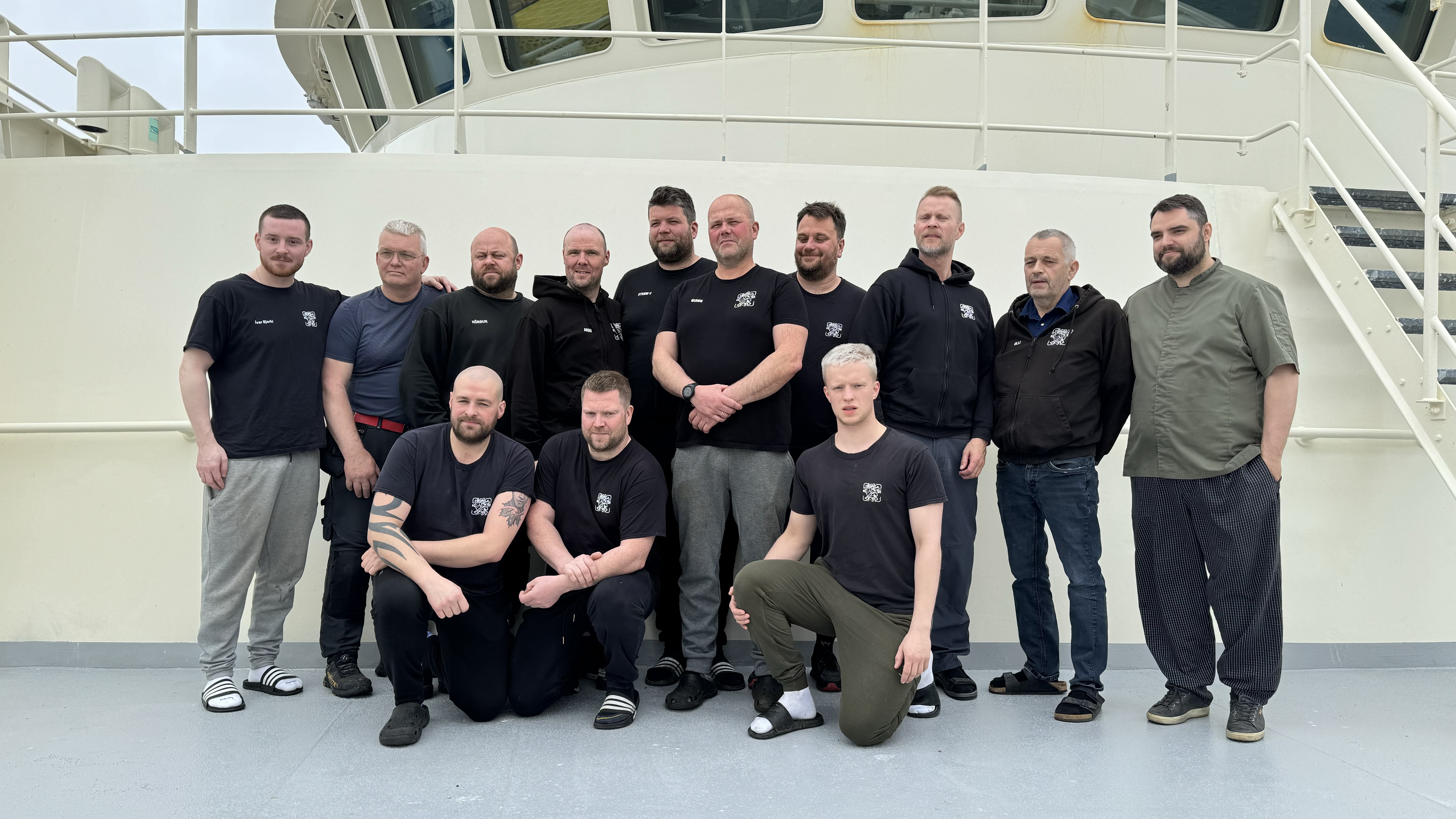 The crew on Björgúlfur EA 312. 